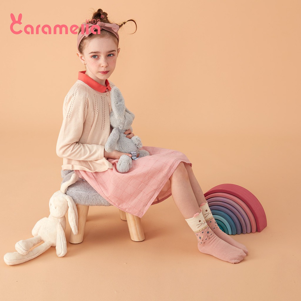 Set tất cho bé gái CARAMELLA cao cấp, set vớ cho bé 4 đôi Mèo Xanh kèm hộp đựng xinh xắn, mẫu tất trẻ em 56944