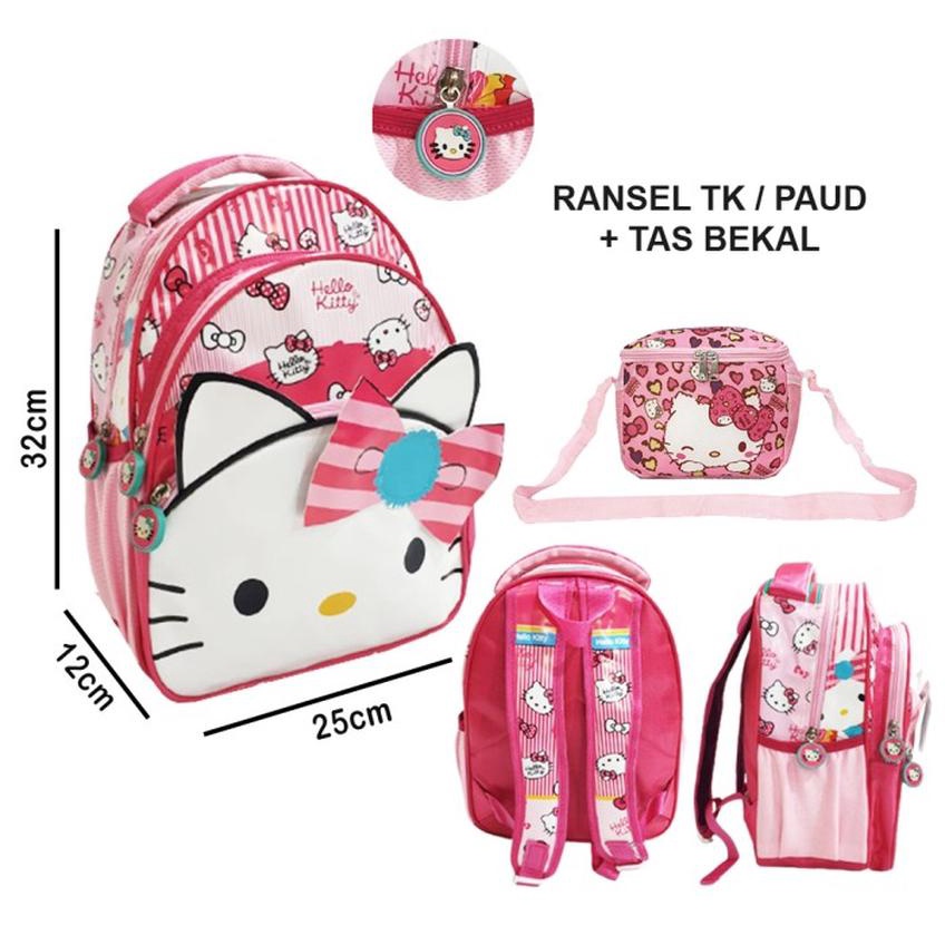 Ba Lô Promo Có Dây Ruy Băng Hình Mèo Hello Kitty Cho Bé 2021 / Trường Mẫu Giáo / Trường Mẫu Giáo / Paud Hello Kitty + Túi Đựng Tiền Xu