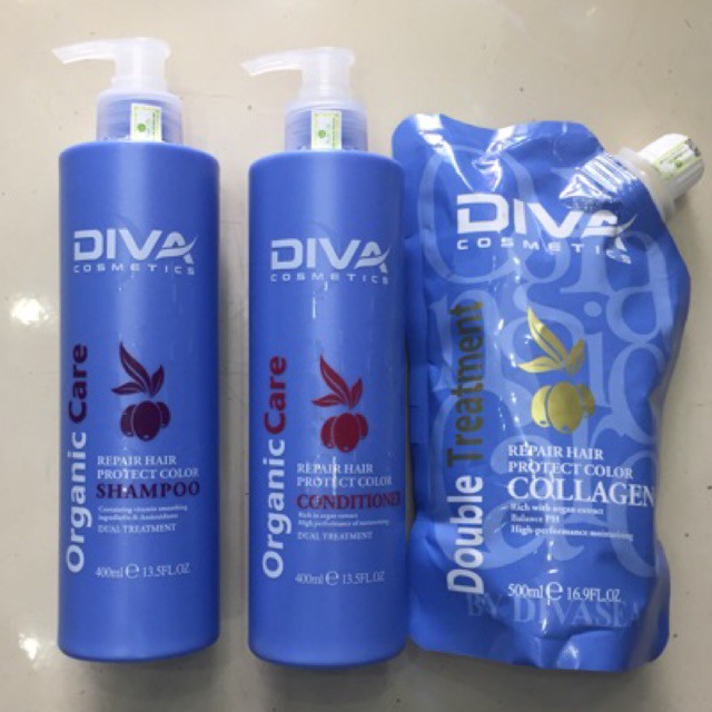 Dầu Gội Đầu Diva Xanh 750ML Phục Hồi Và Giữ Màu Tóc Chính Hãng