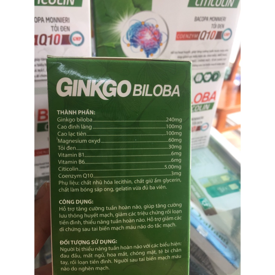 Hoạt huyết ginko biloba citicolin hộp 100 viên