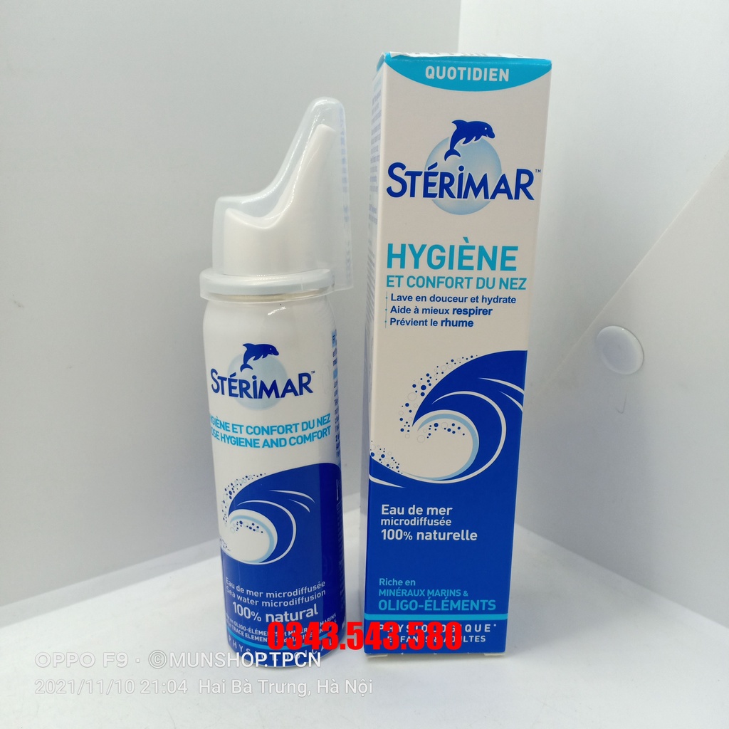 Nước biển xịt mũi cho người lớn Stérimar Nose Hygiene Chai 50ml
