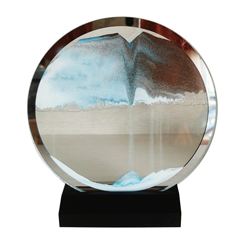 Tranh cát kim tuyến đồng hồ cát hình cảnh biển thiên nhiên chuyển động