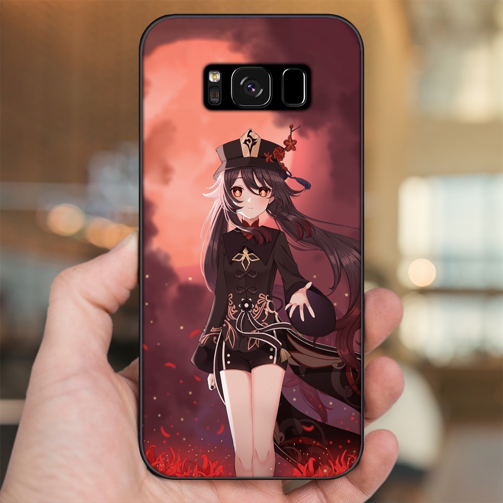 Ốp lưng Samsung S8, S8 Plus viền đen in hình Hutao Genshin Impact