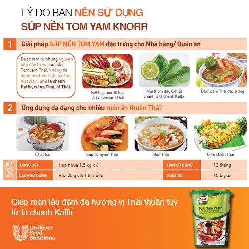 Bột Súp Nền Lẩu Thái Tom Yam Knorr 1.5kg