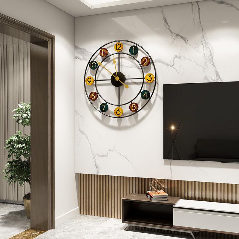 Đồng Hồ Treo Tường Hình Tròn Bằng Sắt Phong Cách retro Sáng Tạo