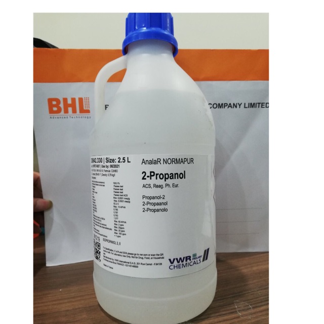 Hoá chất 2-propanol IPA Pháp chai 2.5 lít Prolabo isopropyl alcohol CAS 67-63-0