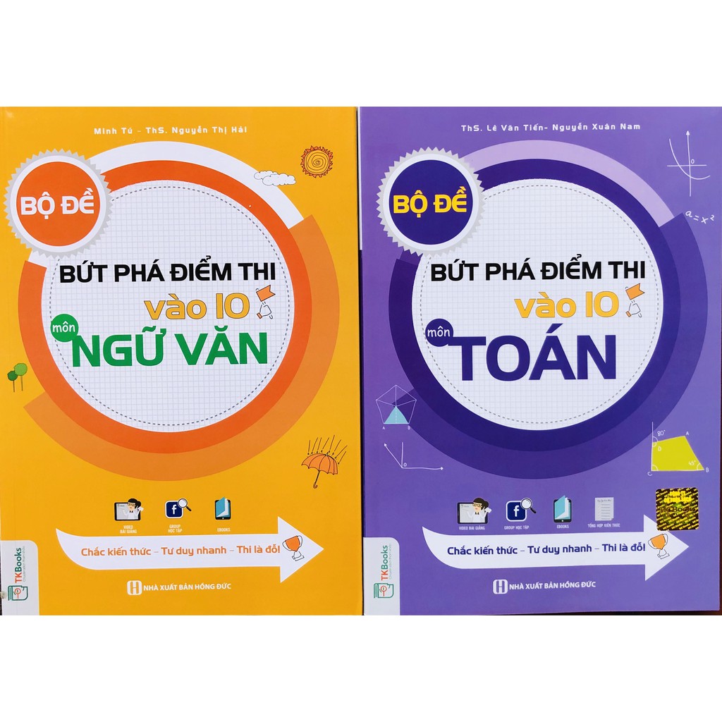 Sách - Combo Bộ Đề Bứt Phá Điểm Thi Vào 10 Môn Ngữ Văn + môn Toán