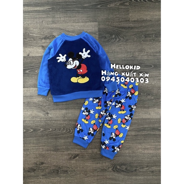 Bộ nhung mịn Mickey đeo kính cho bé