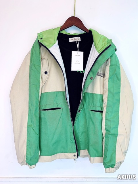 🌈𝐆𝐈𝐀́ 𝐗𝐔̛𝐎̛̉𝐍𝐆💢005 Áo Khoác Kaki - Xanh-Kem 2 Lớp Bomber Jacket Unisex | BigBuy360 - bigbuy360.vn