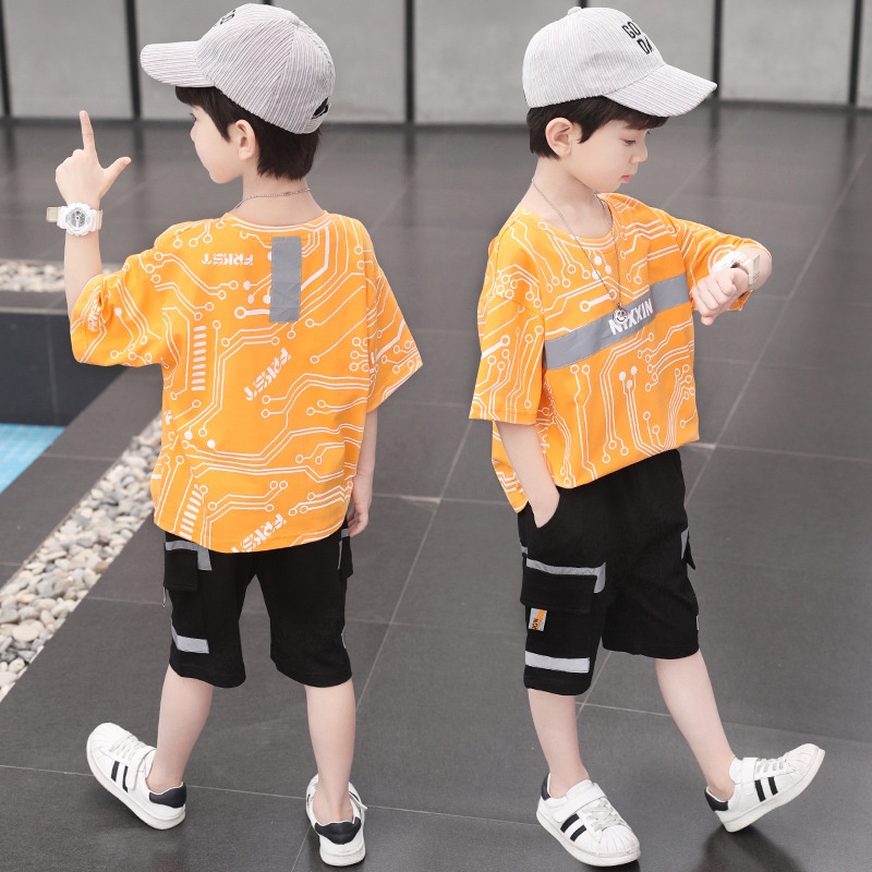 Bộ Đồ Thể Thao 2 Món Áo Thun + Quần Dài Thời Trang Mùa Hè 2022 Cho Bé Trai 4 5 6 8 10 12 Tuổi