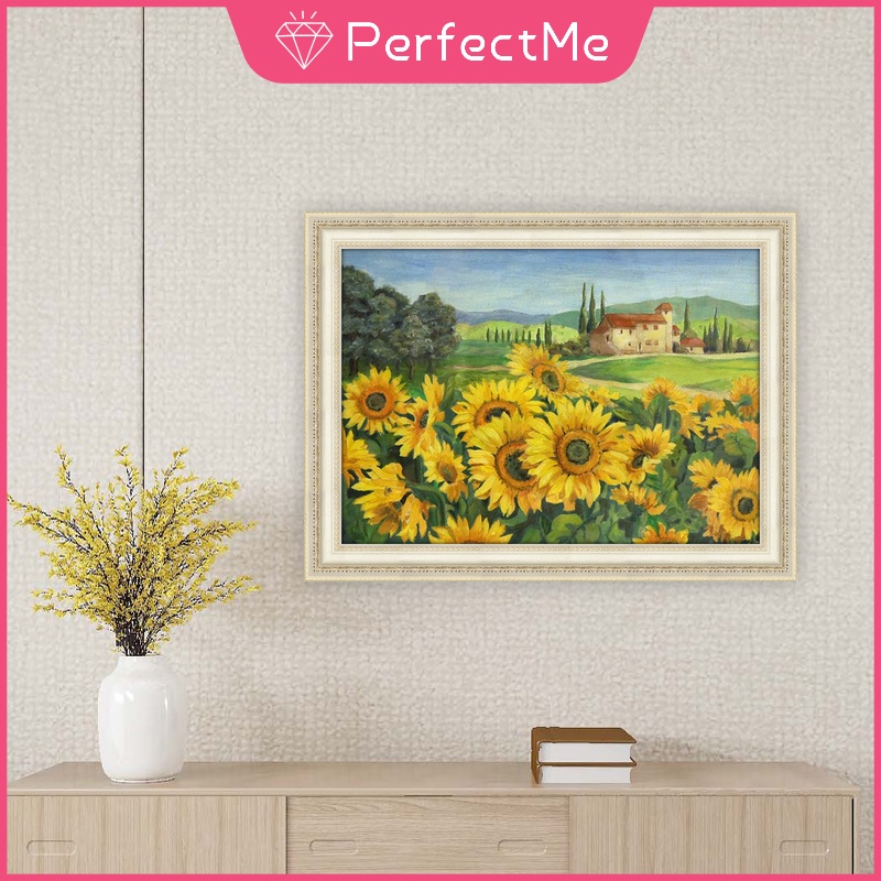 Bộ tranh đính đá 5D tự làm họa tiết hoa hướng dương kích thước 40x30cm