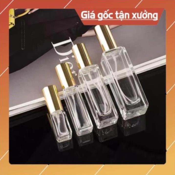 Lọ Chiết Nước Hoa ❤ TOP GIÁ RẺ ❤ Lọ chiết nước hoa thủy tinh vuông 25ml,20ml,10ml,5ml, phụ kiện du lịch