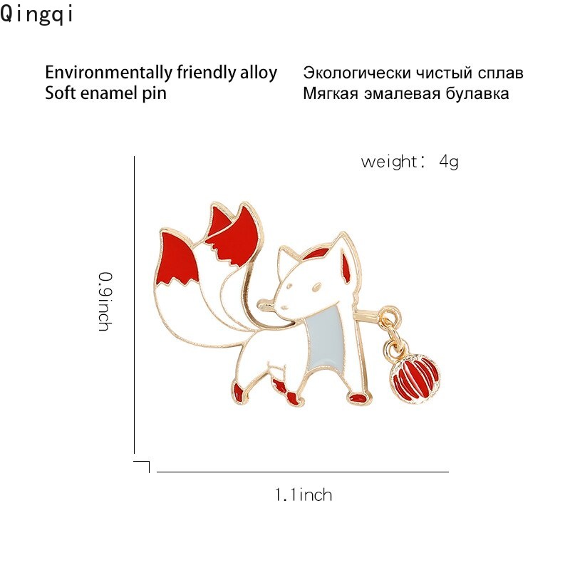 Ghim cài áo Miss Zoe hình cáo chín đuôi thời trang cá tính