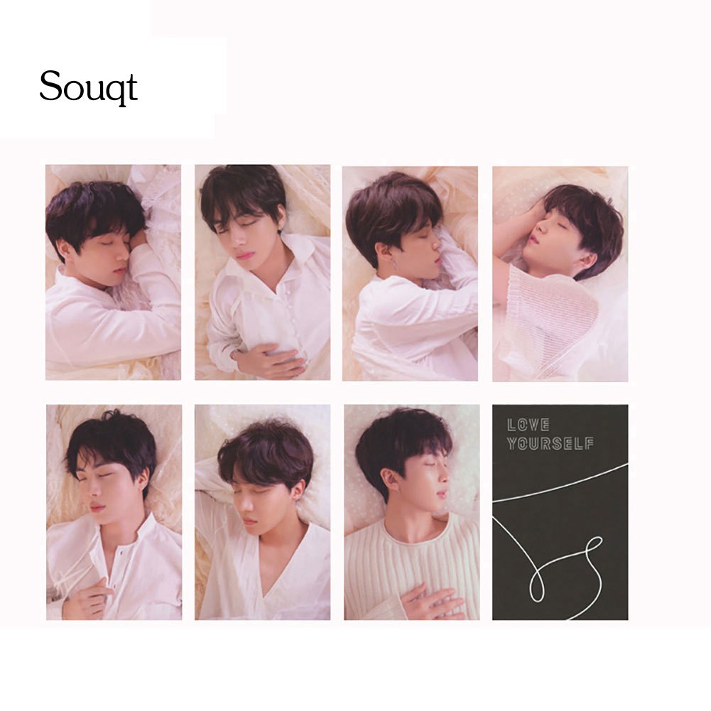 SQ 7Pcs Kpop BTS Members LOVE YOURSELF Paper Album Photo Cards Postcards Decor Gift