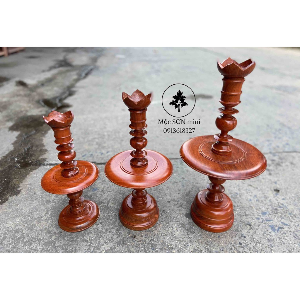 Cặp đôi đèn nến gỗ hương,cặp đèn gỗ thờ cúng,đồ thờ cúng cỡ cao có 40 50 60