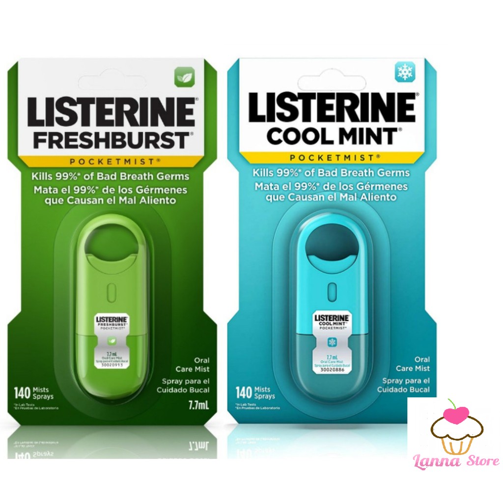 Xịt / Miếng ngậm thơm miệng Listerine Pocketmist - USA