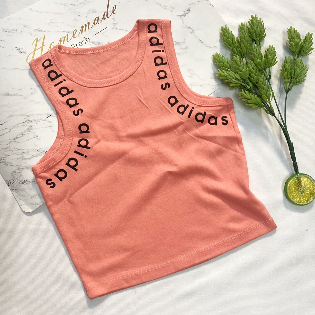 Áo thun sát nách nữ fom ôm freesize từ 30-40kg chất Borip dáng croptop in chữ - TOP29