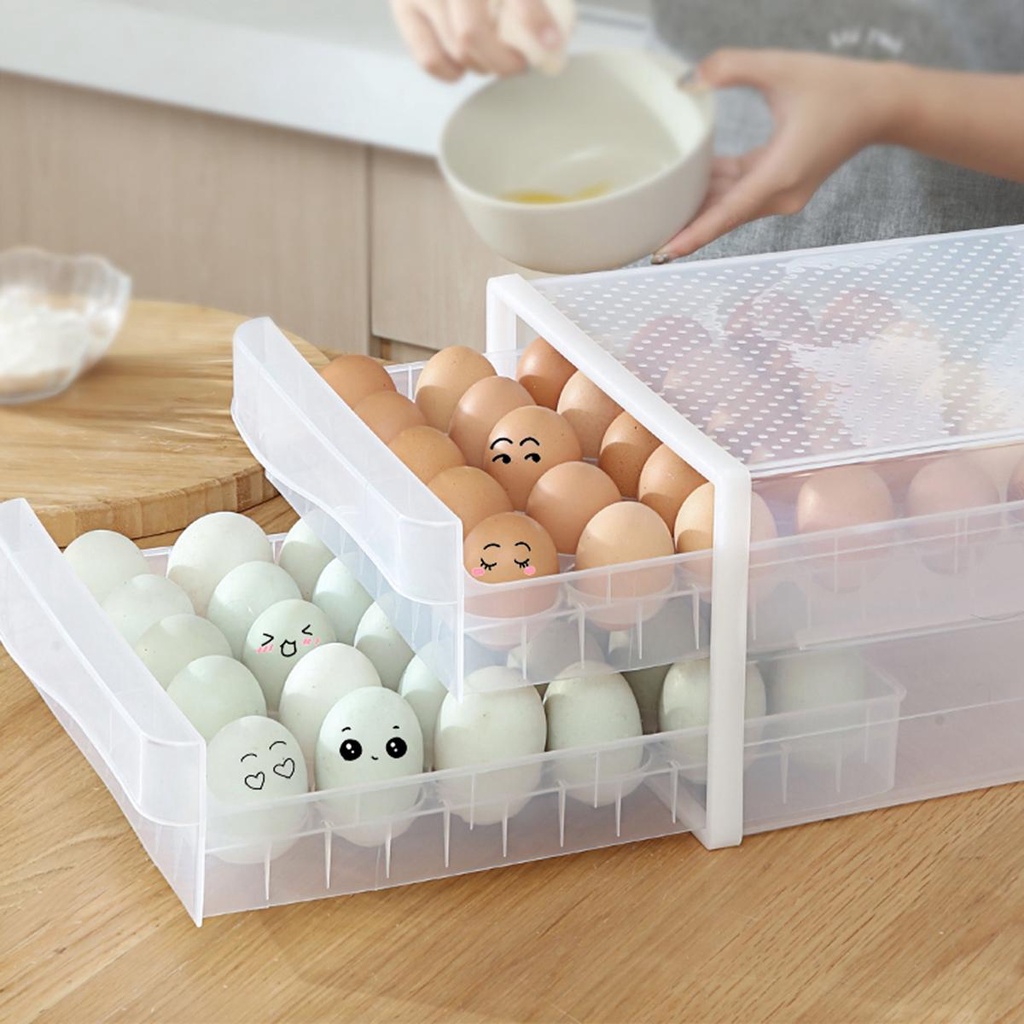 Hộp Nhựa Trong Suốt Đựng Trứng Để Tủ Lạnh Tiện Dụng Giá Đỡ