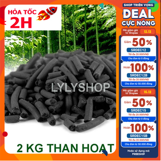 THAN HOẠT TÍNH KHỬ ĐỘC, LỌC NƯỚC BỂ CÁ (2KG) vật liệu lọc hồ cá, bể cá