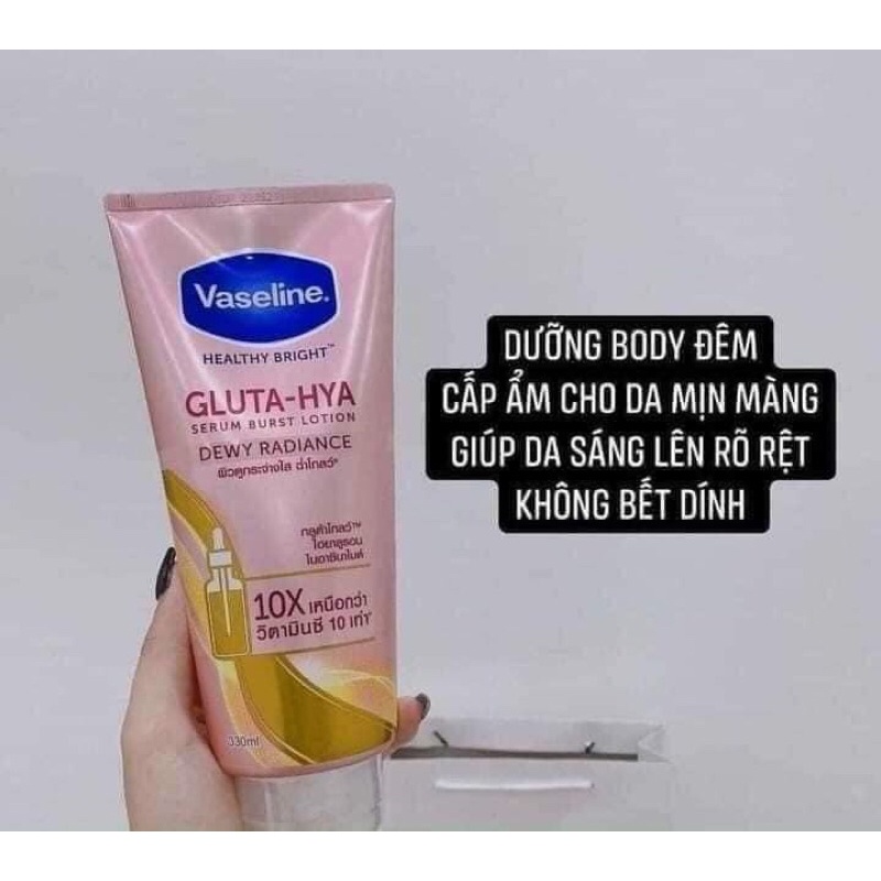 Sữa dưỡng thể Vaseline Healthy Bright Gluta HYA Serum Burst Lotion 10X Thái Lan 330ml