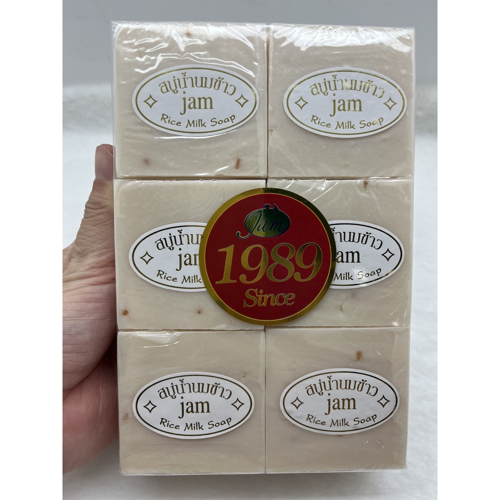 Chính Hãng - Combo 4 bánh xà bông cám gạo Jam RICE MILK SOAP Thái Lan 65gr/ 1 bánh