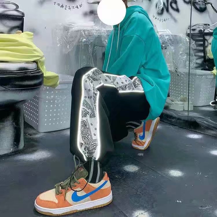 Quần Dài Hip Hop Phản Quang Phong Cách Hàn Quốc M-5XL Cho Nam