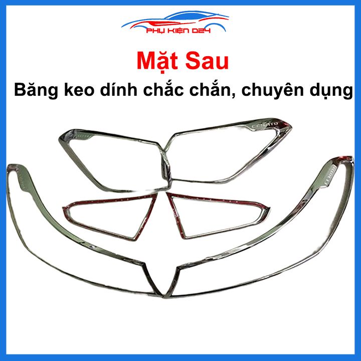 Ốp viền đèn pha hậu mạ crom Cerato 2016-2018, 2019-2020-2021-2022-2023 chống trầy trang trí bảo vệ xe