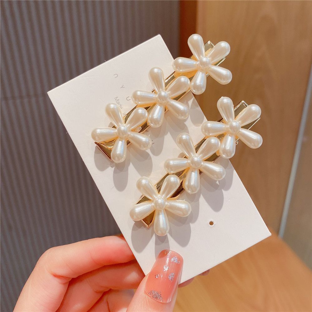 Kẹp Tóc Đính Hoa Ngọc Trai Thời Trang Phong Cách Hàn Quốc|Kẹp Tóc Hình Hoa Đính Ngọc Trai Thời Trang Cho Nữ