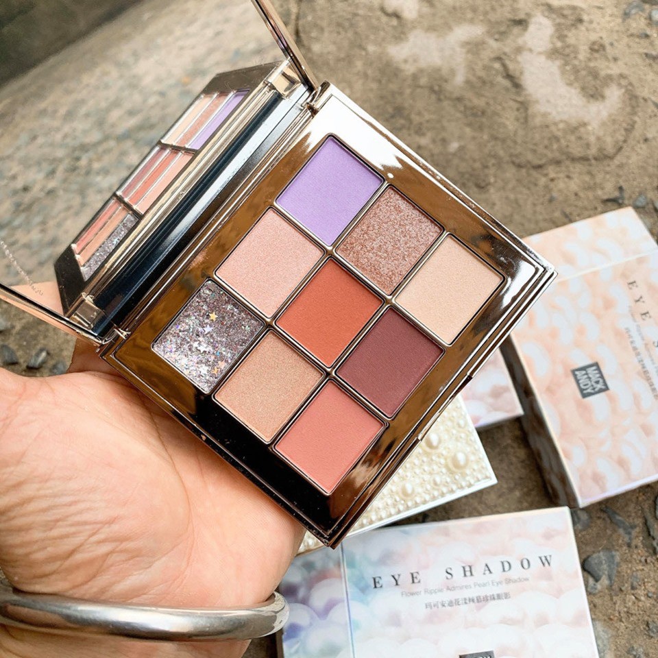 Bảng Phấn Mắt Lì 9 Ô MACK ANDY Thiết Kế Gắn Hột Xoàn Sang Chảnh