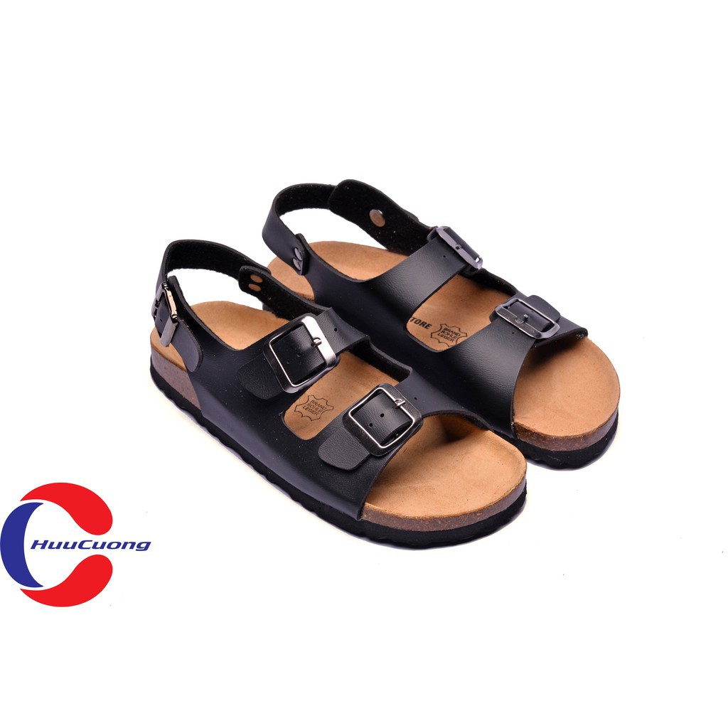 Giày sandal-2 khóa (đen){100% như hình}