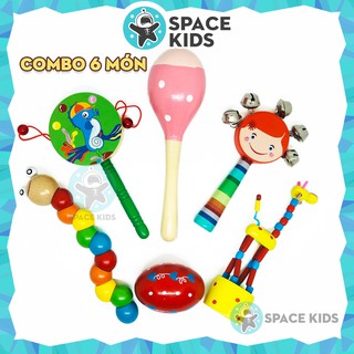 Combo Đồ chơi gỗ cho trẻ trên 6 tháng tuổi giúp trẻ phát triển các kỹ năng cơ bản Space Kids