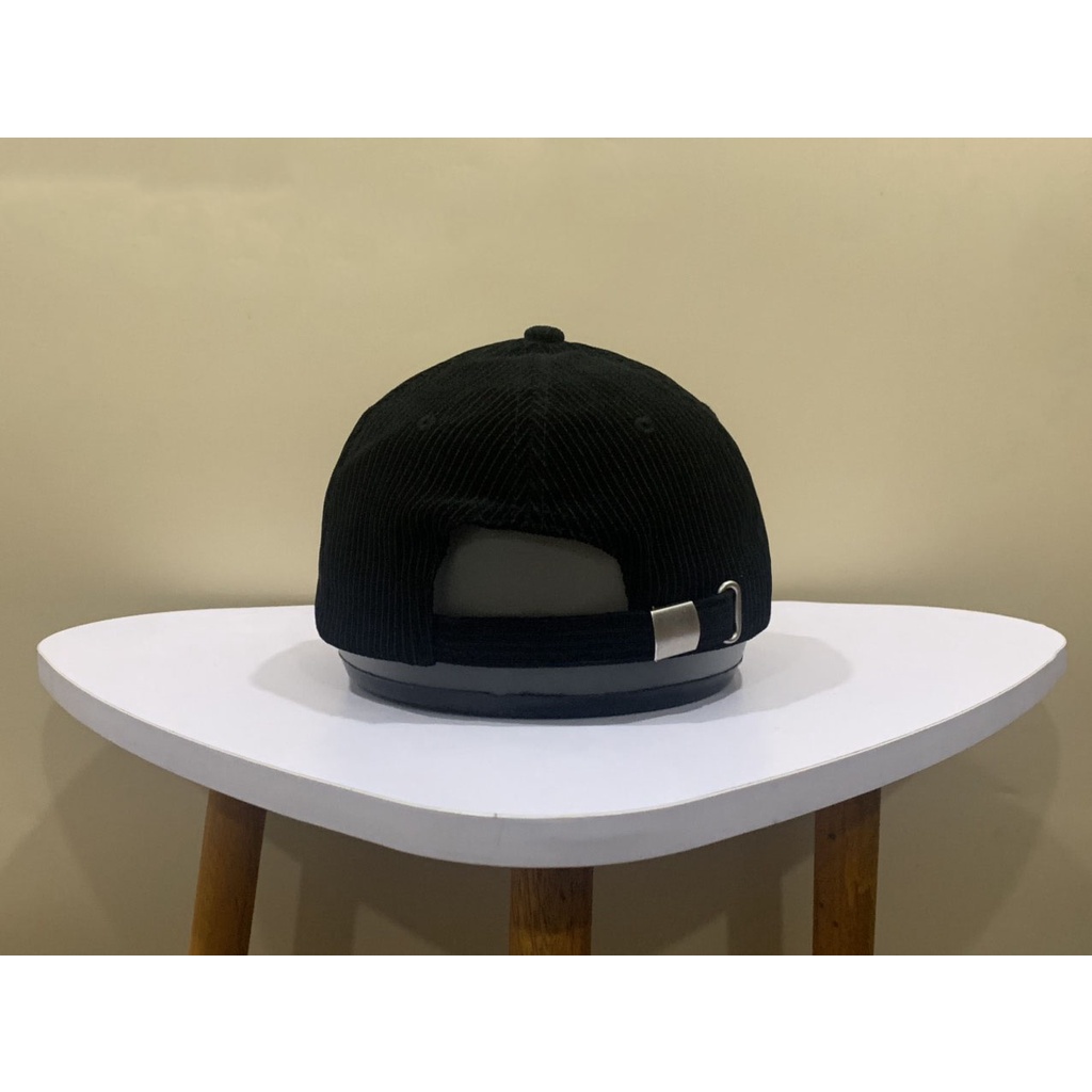 Nón kết Mũ lưỡi trai ADLV Nhung Tăm đen logo thêu tinh tế dành cho mọi lứa tuổi Free size