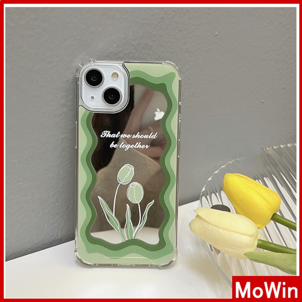 iPhone Case Acrylic Mirror Airbag Shockproof Protection Camera Flower Tulip Compatible with iPhone 11 iPhone 13 Pro Max iPhone 12 Pro Max iPhone 7 Plus iPhone xr