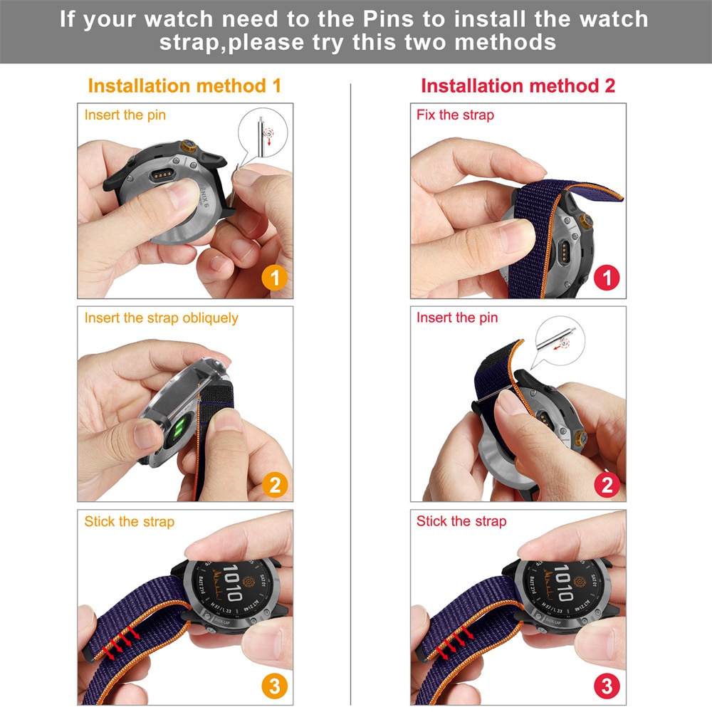 Dây Đeo nylon 26mm 22mm 20mm Cho Garmin Fenix 5 5x 5s Plus / 6 6x 6s Pro / Forerunner 935 945