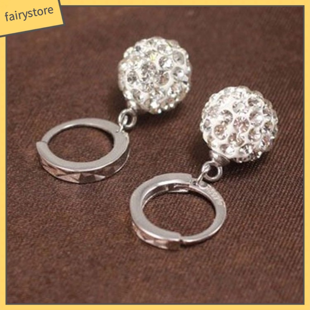 Khuyên Tai Tròn Đính Đá Thời Trang Cho Nữ