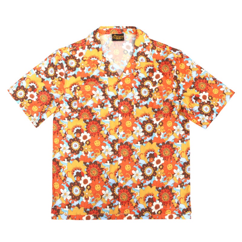 Áo Sơ Mi Tay Ngắn In Hoa Mặt Cười Plus Size Cho Nam Nữ