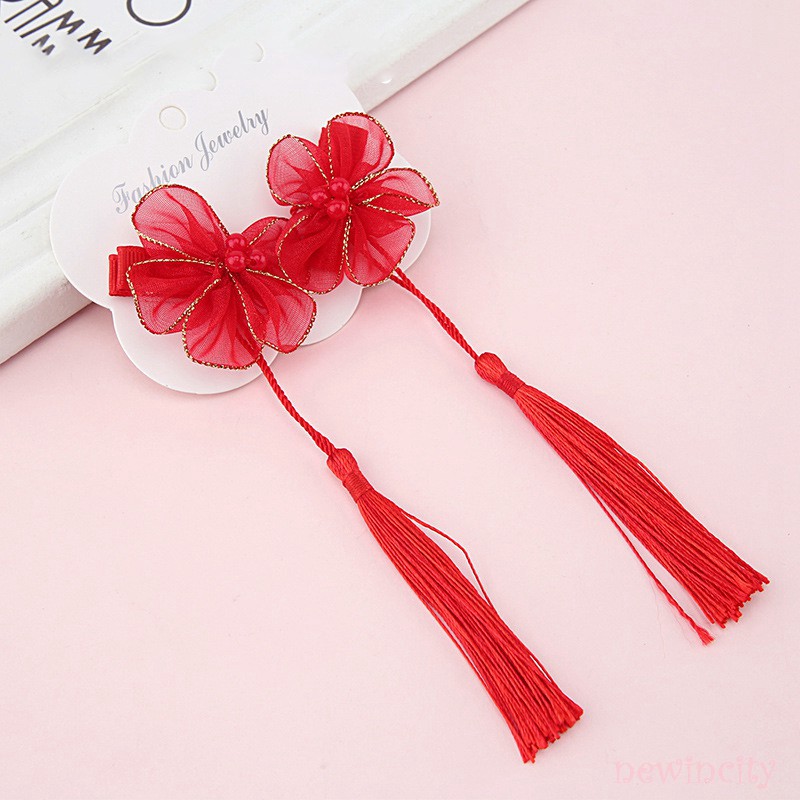 Kẹp tóc tua rua phong cách Trung Hoa dễ thương cho bé gái