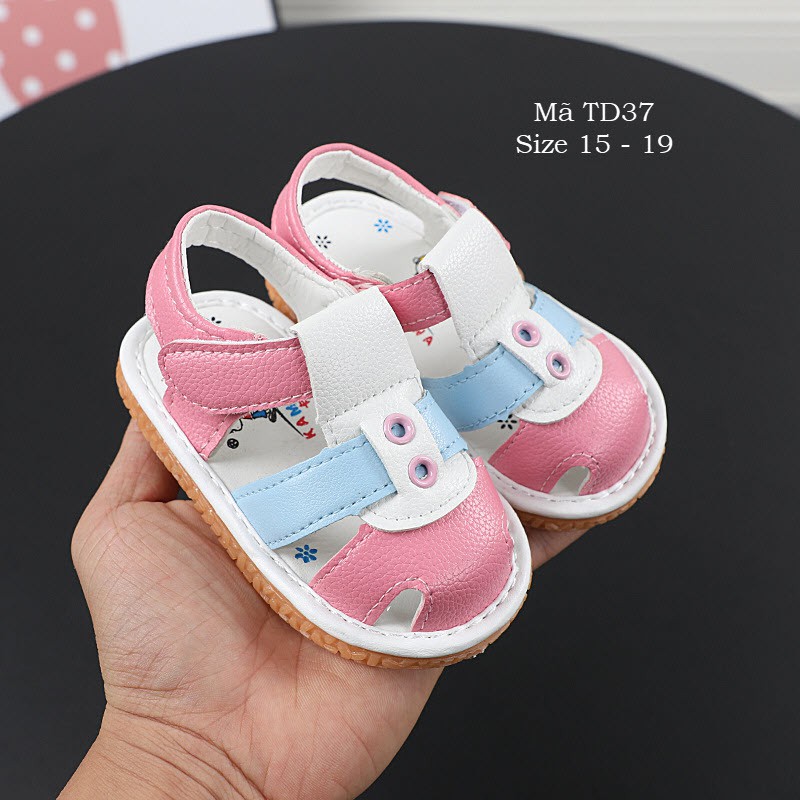 Giày tập đi có còi chíp chíp cho bé trai bé gái 0 - 18 tháng TD37