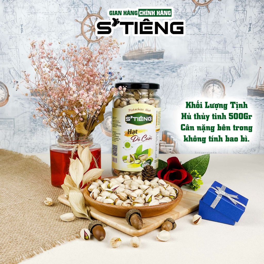 500Gr Hạt Dẻ Cười Mỹ Không Tẫy Trăng STIÊNG Không Chất Bảo Quản Hủ Thủy Tinh