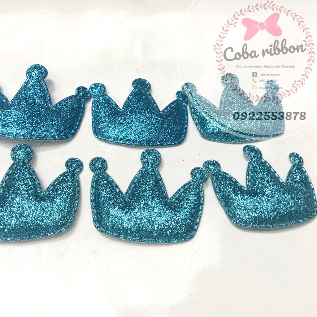 2 cái - Vương miện lớn nhũ kim tuyến lấp lánh cỡ 5cm