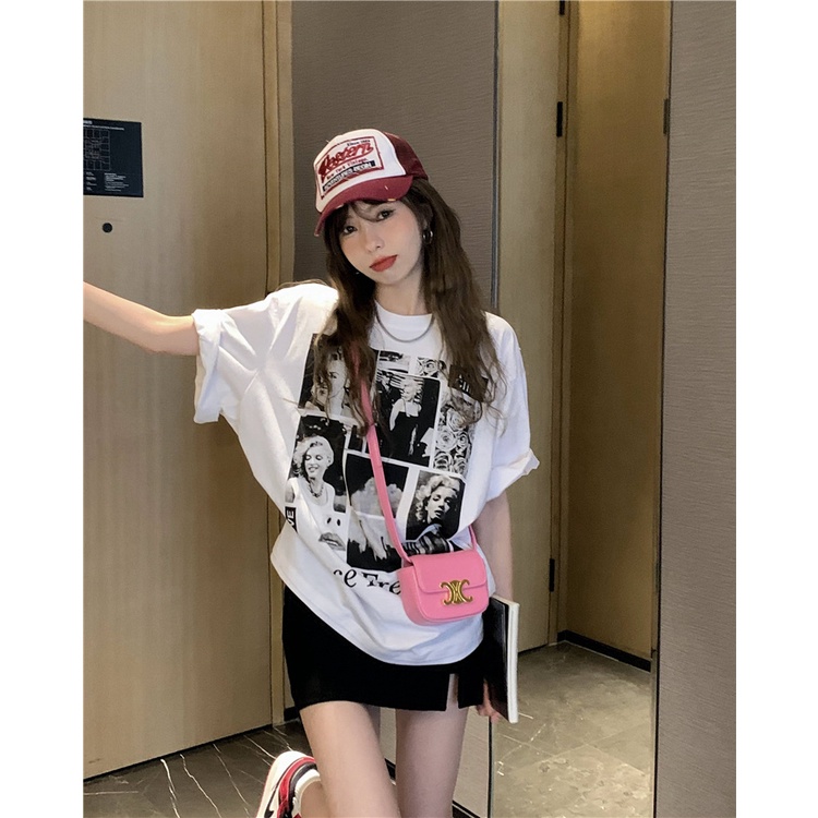 Áo Thun Nữ Ngắn Tay Cổ Tròn Thời Trang Hàn