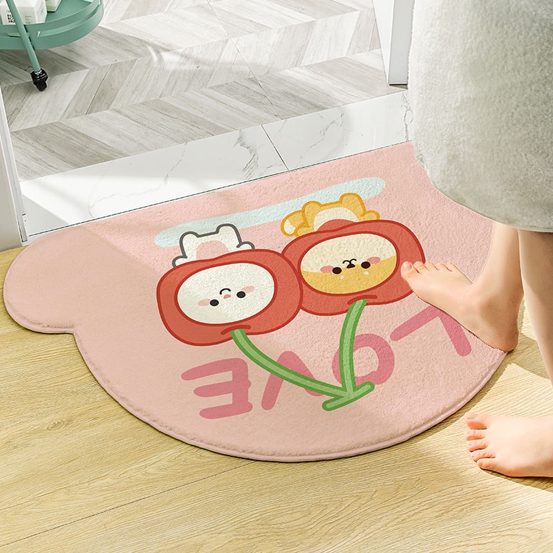 Thảm Chùi Chân Chống Trượt Thấm Hút Tốt In Họa Tiết Hoạt Hình Đáng Yêu