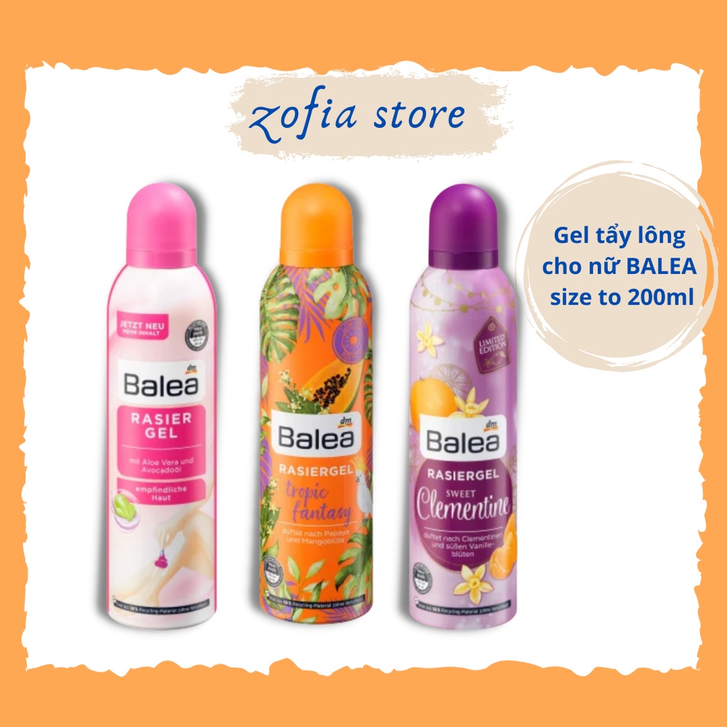 Gel cạo lông Balea nội địa Đức 200ml size to mẫu mới