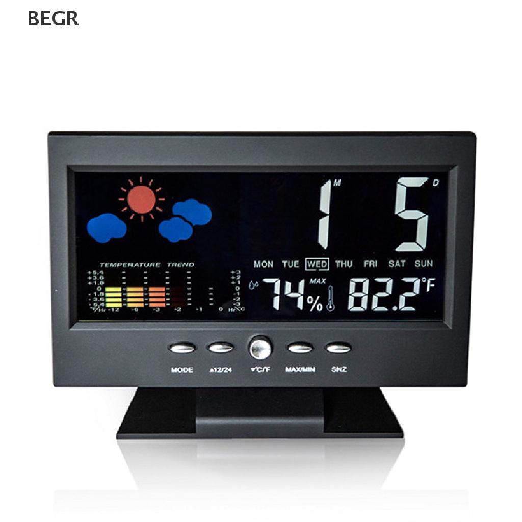 Đồng Hồ Báo Thức Điện Tử Hiển Thị Màn Hình LCD Nhiều Màu Sắc
