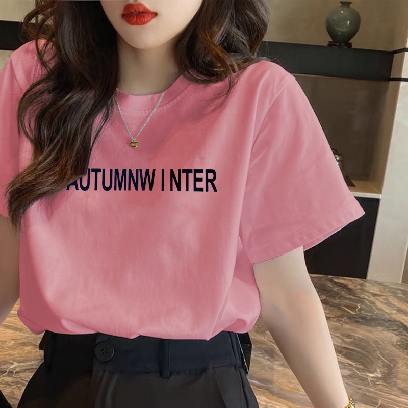 Korean version of loose fashion print trend short-sleeved T-shirt woman