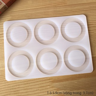 HCM - Khuôn silicon khoen tròn 6 cái đổ socola trang trí bánh kem bánh fondant