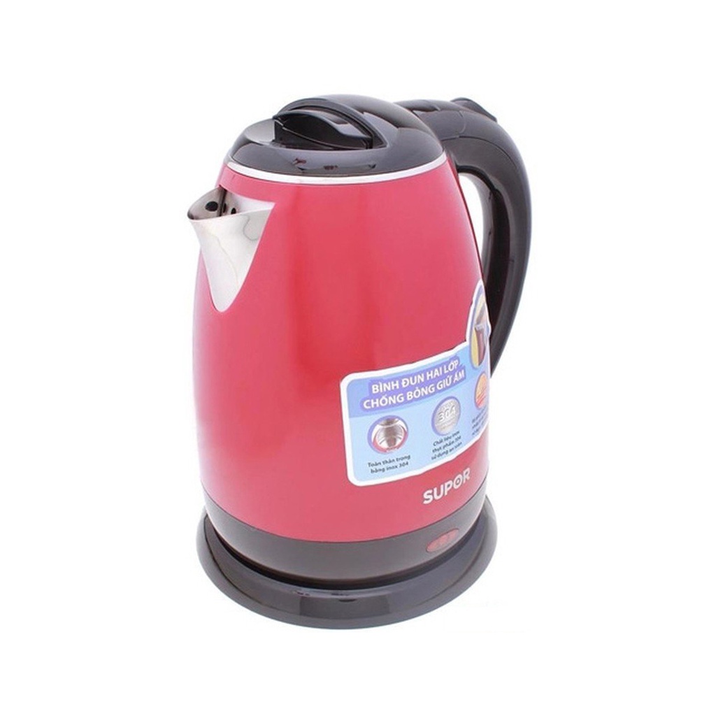 Bình Đun Siêu Tốc Hai Lớp Inox 304 SUPOR SWF15S06AVN - 1.5L (Đỏ Đen
