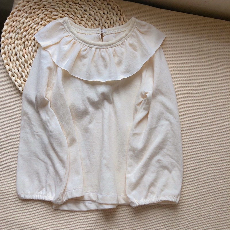Áo dài tay cổ bèo chất liệu 100% cotton