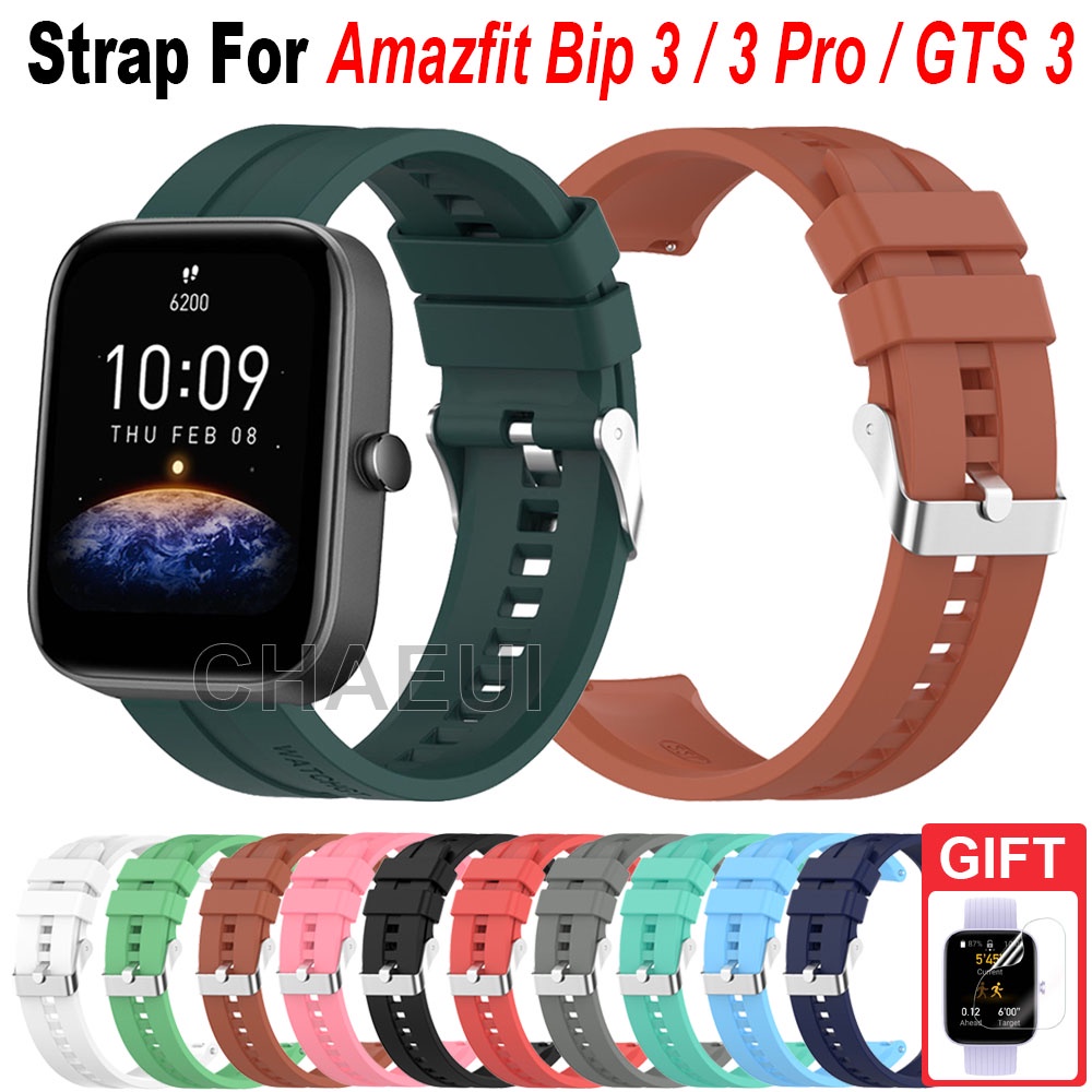 Dây Đeo Silicone 20mm Cho Đồng Hồ Thông Minh Xiaomi Huami Amazfit Bip 3 U Pro GTS3 GTS 2 Mini GTR 42mm