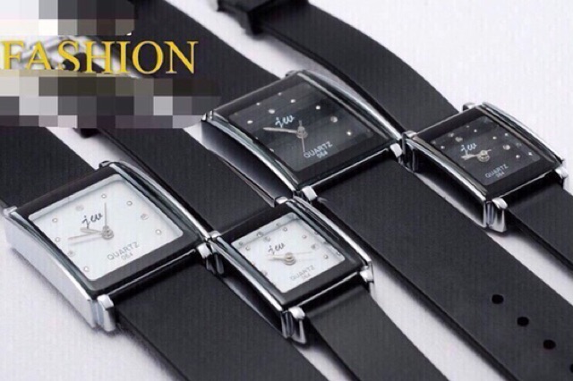 [Giá sỉ] Đồng hồ cặp nam nữ Jw L5078 dây cao su mặt chữ nhật | BigBuy360 - bigbuy360.vn